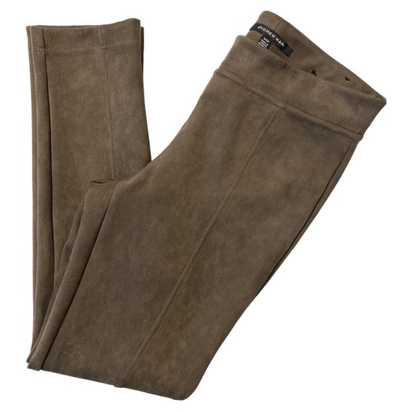 Andrew Marc Faux Suede Pull-on Pants Slim Fit Soft Brown Size S - Picture 6 of 10